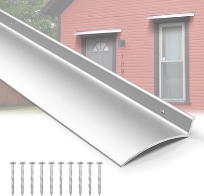Regendruppelbeschermer Deur - Regendeflector Deurrand - Wateroverlast Voorkomen - Geanodiseerd Aluminium - 2 x 1016 cm - Zilver