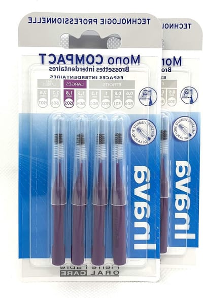Interdentale Borstels - Tandenstokers - Mondhygiëne - Grote Ruimtes - 18 mm - Paars