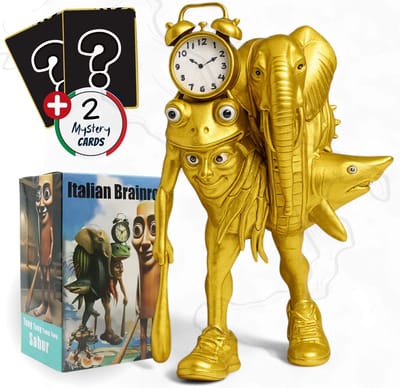 Italian Brainrot™ GOLD Speelfiguur Merged Figure (+2 Gratis Mystery Cards) - Brainrot Poppetjes - Tung Tung Tung Sahur - Tralalero Tralala - Limited Edition - Brainrot Speelgoed