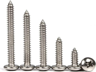 100 Stuks Phillips Pan Head Schroeven - RVS 304 Zelfborende Schroeven voor Houtbewerking, Volledige Draad, M3 X 20