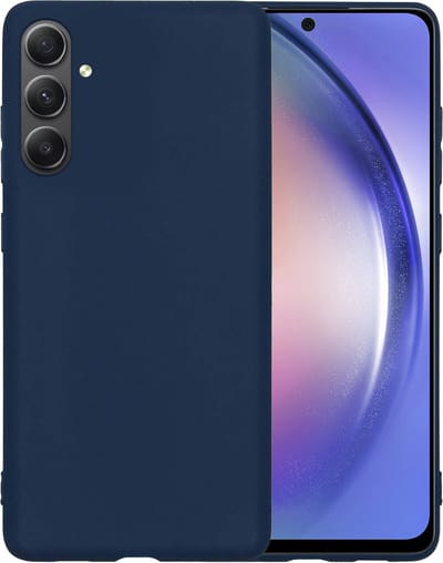 Hoesje - Geschikt voor Samsung Galaxy A54 - Sterk & Shockproof - Siliconen Case - Hoes Cover - Telefoonhoes - Donkerblauw