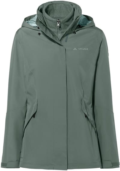 VAUDE Women's Rosemoor 3in1 Jacket II, 3in1 Jas, Regenjas, outdoorJas, Regenjas, met kap, Hardshell Jas, Regenjas, waterdicht, Dames, Outdoorjas