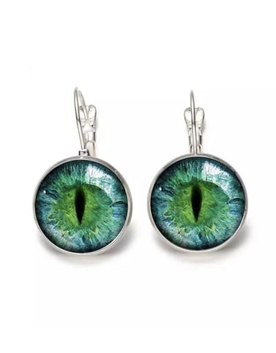 GoedeDoelen.Shop | Oorbellen Cat's Eye | Verzilverde Oorbellen | Katten Oorbellen | Kattenoog | Cat's Eye |  Kattenliefde | Wellness-House