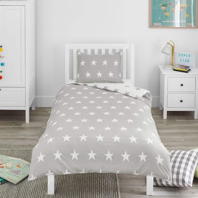 Unyqoos® Omkeerbaar kinderbeddengoed met sterrenprint voor eenpersoonsbed