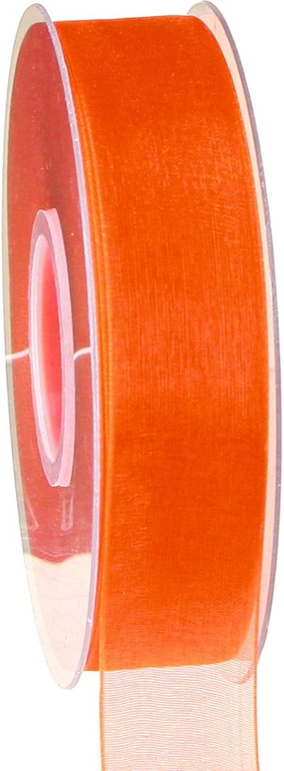 Organza lint cadeaulint oranje lint zelfkant 25mm 50m