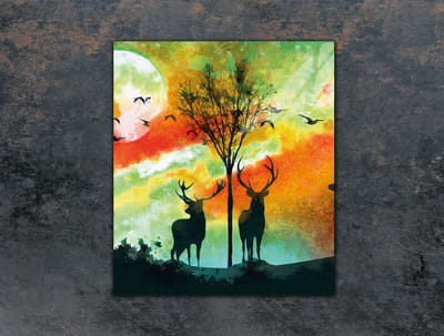 TMK ArtDeko - Glazen Snijplank - 45x52 cm - Jachtmotief - Veilige Plaat