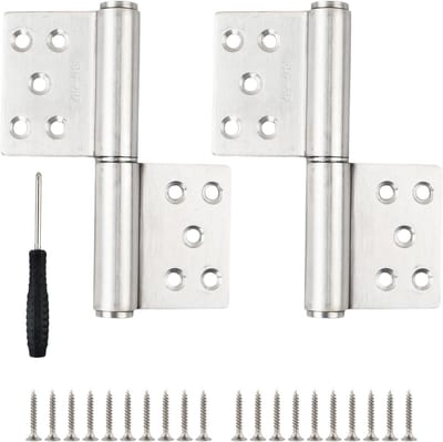 Zware Roestvrijstalen Deurhengsels, 132 x 100 x 18 mm, 360° Draaibaar, Verwijderbaar, Tot 80 kg, Inclusief 20 Schroeven en Schroevendraaier, Geschikt voor Deuren, Ramen en Kasten