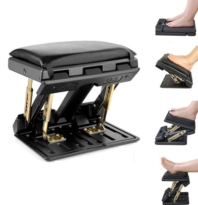 Voetenbankje - Voetensteun - Voetensteun bureau - Voetsteun Onder Bureau - Verstelbare Voetenbankjes 4 Niveaus - Opvouwbaar Antislip Massage - Zachte Voetensteun - Zwart - Perfect voor Auto - Kantoor - Thuis - Kerstcadeau - Kerstversiering - Kerst