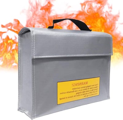 Brandwerende Batterijhouder - Veiligheidstas Batterijen - Veilige Opslag - Brandwerend Materiaal - 240 x 185 x 65 mm - Niet gespecificeerd