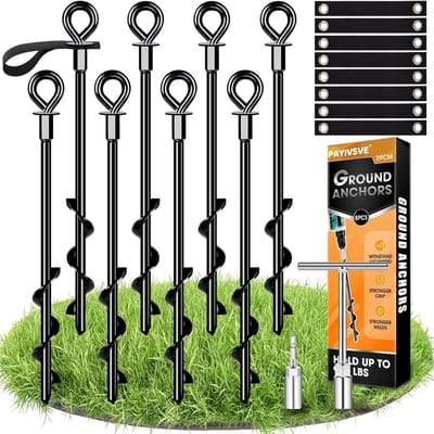 Bodemankers Set - Grondankers Heavy Duty - Vastzetten Buiten - Bestand Tegen Hoge Wind - 37x3x0.1 cm