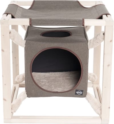 Quapas! Kattenbed met hangmat Catcube L 62.5x62.5x62.5 cm olijfgroen