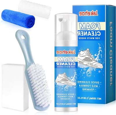 Schoenreinigingsset met 100ml No-Rinse Schoenreinigingsschuim, Borstel en Doek voor Witte Sneakers, Leren en Suède Schoenen