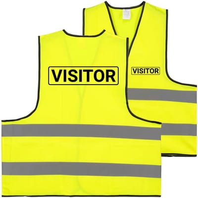 Visitor hesje geel | voor- en achterkant bedrukt