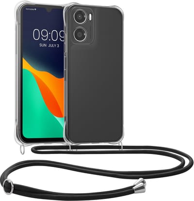 kwmobile telefoonhoesje geschikt voor Motorola Moto G06 - Hoesje met telefoonkoord - Back cover in zwart / transparant
