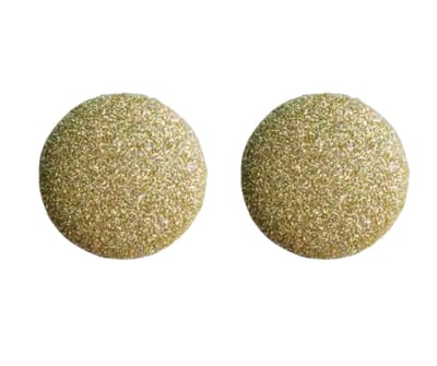 Clip oorbellen -goudkleurig -glitter textiel -1.7 cm- geen gaatje- Charme Bijoux