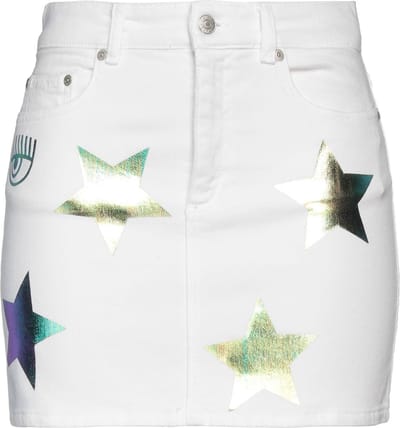 Chiara Ferragni - witte denim mini rok - maat W24