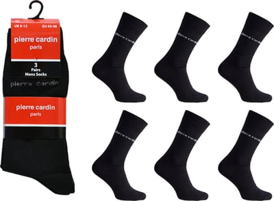 Pierre Cardin Lange Sokken Heren - 12 paar - Zwart - 39-42 - Business Sokken - Hoge Sokken