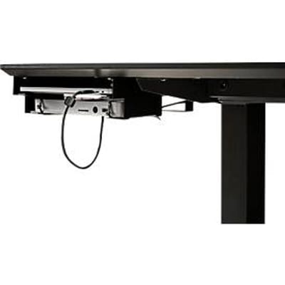 Houder voor laptop/dockingstation, horizontaal, voor 1 laptop 13-15″ en 1 dockingstation met B 164-240 mm, metaal, gitzwart RAL 9005