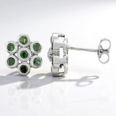 Cavill - 925 Sterling Zilver Zilveren Oorbellen - 0,8 ct Fancy Diamanten - Ronde Briljant Bloemvorm - Platina Afwerking - Elegant Chique Studs