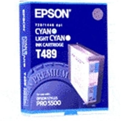 Epson T489 inktcartridge licht cyaan / cyaan (origineel)
