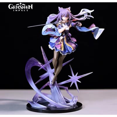 Genshin Impact Anime Figuur Keqing PVC Actiefiguur Kamisato Ayaka Mona Figuur Verzameling Model Pop Kind Kind Cadeaus blue
