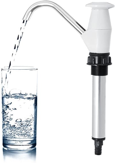 Handwaterpomp - 1 Stuk - Waterpomp Handhevelpomp - Draagbare Handpomp - Waterpomp - Spoelkraan - Dubbelwerkende Waterpomp - Geschikt Voor Caravans, Campers, Thuiskantoren En Kampeerreizen - Wit