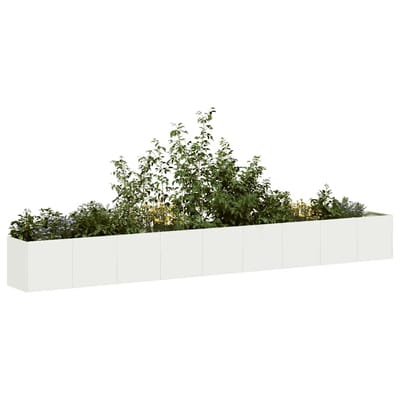 vidaXL - Plantenbak - 360x40x40 - cm - koudgewalst - staal - wit