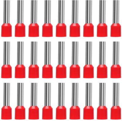 150 Stuks Cord-End Ferrules 10mm² 18mm Lang, PVC Geïsoleerde Tinned Copper Kabelschoenen voor Verdeeldozen en Elektrische Toepassingen