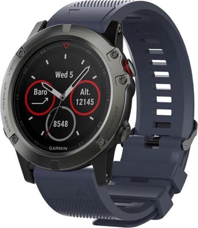 Shop4 - Geschikt voor Garmin Fenix 5S Bandje (ook Plus) - Siliconen Donker Blauw