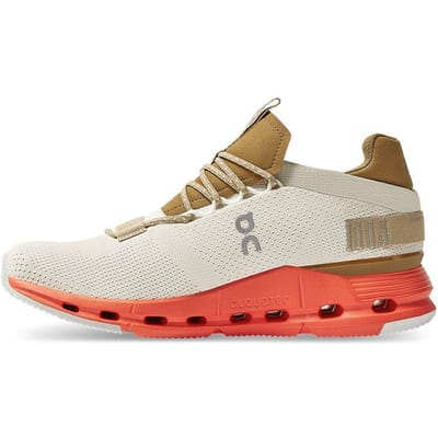 On Cloudnova All-Weather Lichtgewicht Comfortabel Schokabsorberend Ademend Laag Uitgesneden Hardloopschoenen Dames sneaker Parelwit Oranjerood 26.99178 36 beige
