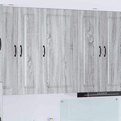 Keukenkast Grijs - Wandkast Keuken - Extra Opbergruimte - Drie Ruime Planken - 50x31x100 cm - Sonoma Eiken