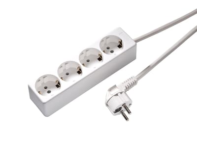 Martin Kaiser 4-Weg contactdoos met aarde 3M kabel Arctic White (Europese Stekkerdoos) - 541ZL3-15W/KWS