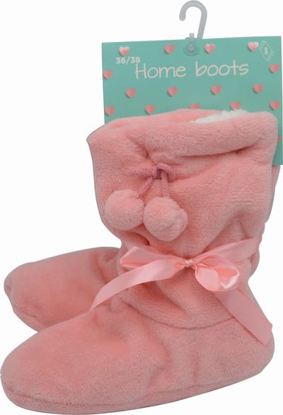 Huis sloffen / pantoffels - zacht comfortabele homeboots met ANTI-SLIP - roze- maat 35/38 - extra zacht