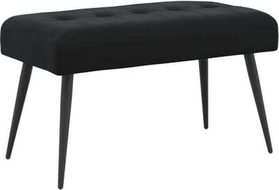 vidaXL - Bank - met - knopen - tufting - Zwart - 80 - x - 40 - x - 46 - cm - fluweel