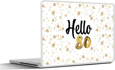 Laptop sticker - 10.1 inch - Feest - 80 Jaar - Versiering - 25x18cm - Laptopstickers - Laptop skin - Cover