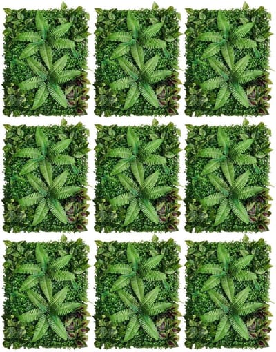 Kunstplanten Gazon Muren - Kunstgras Panel - Tuin Decoratie - Weerbestendig PE Materiaal - 60x40cm Set 9 - Groen