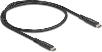 Delock USB 20 Gbps Cable USB Type-C™ male to male PD 3.0 100 W E-Marker 0.5 m black metal