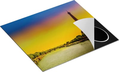 Chefcare Inductie Beschermer Eiffeltoren in Parijs tijdens Zonsopgang - 60x50 cm - Afdekplaat Inductie - Kookplaat Beschermer - Inductie Mat