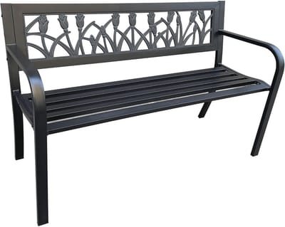 Moderne Tuinbank met Stalen Poten - Weerbestendig, Ruimte voor Meerdere Personen, Comfortabel Design, Breedte 124 cm