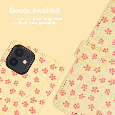 imoshion Hoesje - Geschikt voor Apple iPhone 12 Pro / 12 - Design Bookcase smartphone - Sunny Yellow Petite Flowers