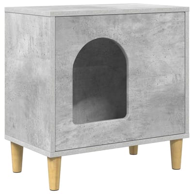 vidaXL Kattenhuis Beton 51 x 30 x 52 cm Bewerkt hout