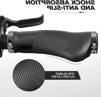 Ergonomische Fietshandvatten met Antislip Puntontwerp, Schokabsorberende Rubber Handvatten voor Mountainbikes, 130 mm Veiligheidsgrips voor Comfort en Controle