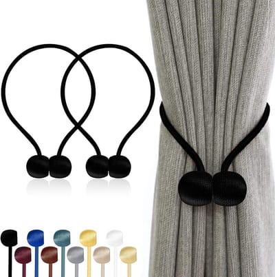 Magnetische Gordijnhouders 2-Pack - Eenvoudige Installatie Zonder Boren voor Elke Kamer, Verkrijgbaar in 10 Kleuren