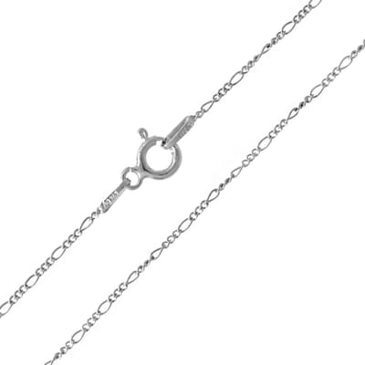Cavill - 925 Sterling Zilver Figaro Ketting - 45 cm - Gerhodineerd - Elegant & Tijdloos Dames Sieraad - Karabijnsluiting
