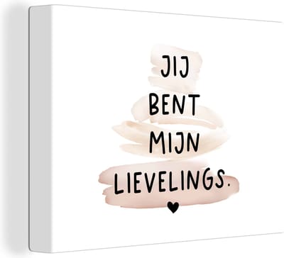 Canvas Schilderij Vrienden - Jij bent mijn lievelings - Quotes - Spreuken - 40x30 cm - Wanddecoratie
