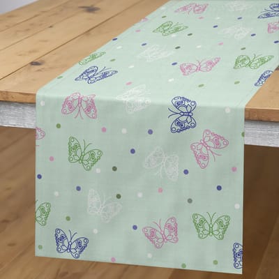 ABAKUHAUS Motte – Tafelrok – 40×180 cm – Bleek lila & mintgroen