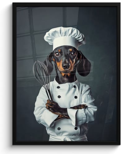 Poster in lijst - Fotolijst 50x70 cm - Posters - Hond - Garde - Kok - Posterlijst zwart - Decoratie - Wanddecoratie woonkamer - Muurdecoratie slaapkamer