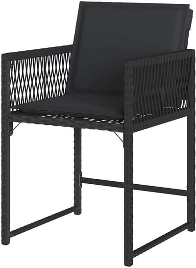 Tuinstoelen met kussens - Loungestoelen buiten Terrasstoelen - Ontspannen in de tuin - Inklapbare rugleuning - 4 stuks - Zwart
