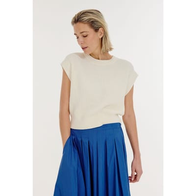 Josephine & Co Bailee Sweater Ecru Maat: M | Mouwloze Tops Outlet | Dames | Ecru