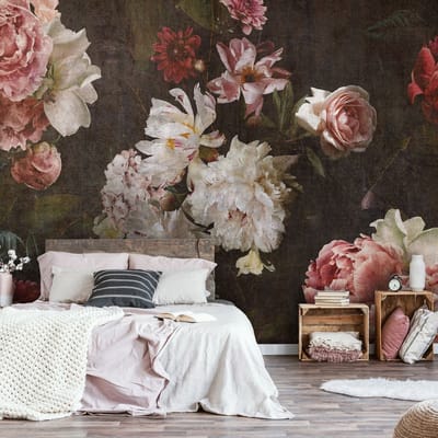 Fotobehang - Pioenrozen - Rozen - Bloemen - Pioenrozenbehang - Vliesbehang - 416 x 290 cm